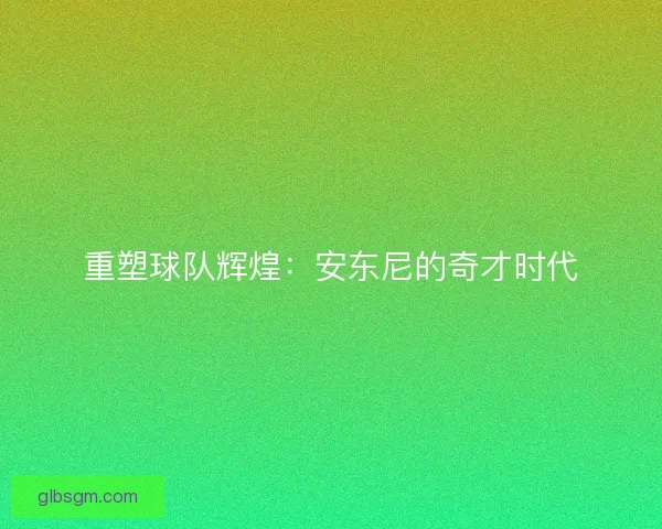 重塑球队辉煌：安东尼的奇才时代