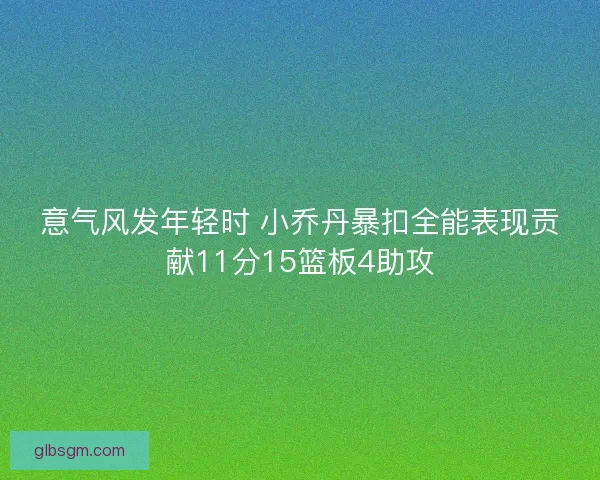 意气风发年轻时 小乔丹暴扣全能表现贡献11分15篮板4助攻