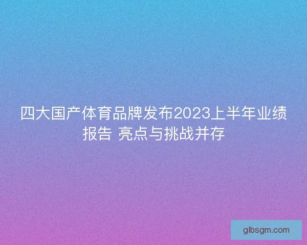 四大国产体育品牌发布2023上半年业绩报告 亮点与挑战并存