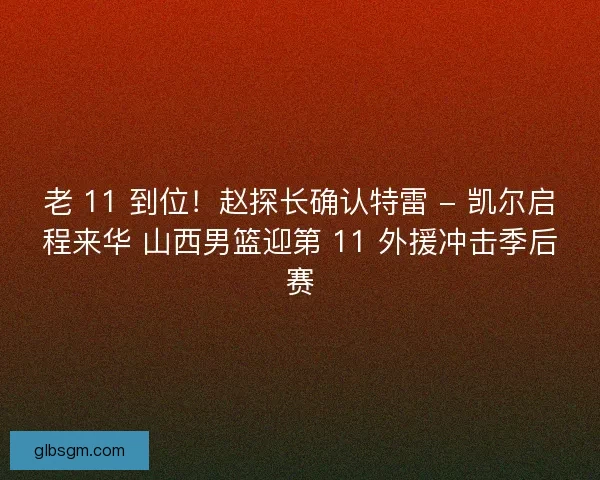 老 11 到位！赵探长确认特雷 - 凯尔启程来华 山西男篮迎第 11 外援冲击季后赛